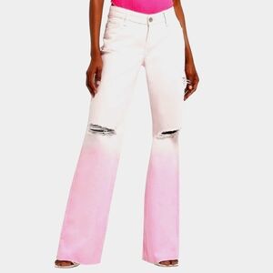 River Island Pink and White Cropped Jeans